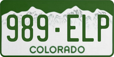 CO license plate 989ELP