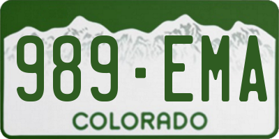 CO license plate 989EMA