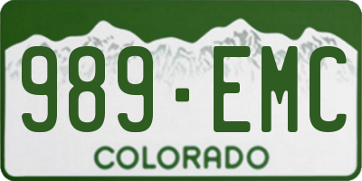 CO license plate 989EMC