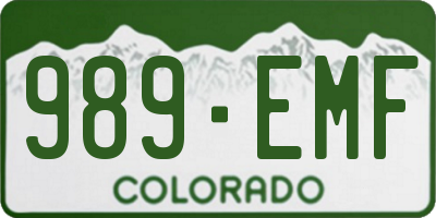 CO license plate 989EMF