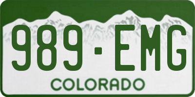 CO license plate 989EMG