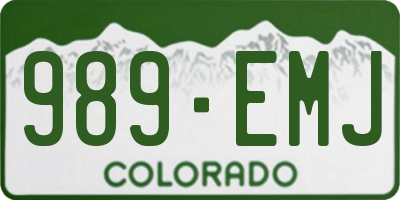 CO license plate 989EMJ
