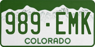CO license plate 989EMK