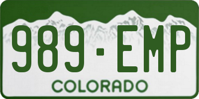 CO license plate 989EMP