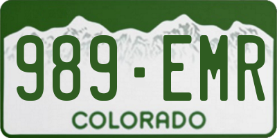 CO license plate 989EMR