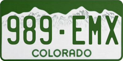 CO license plate 989EMX