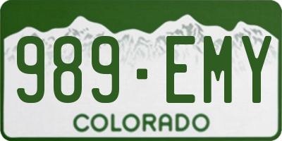 CO license plate 989EMY