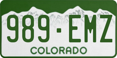 CO license plate 989EMZ