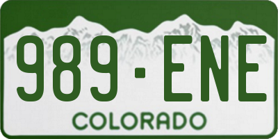 CO license plate 989ENE
