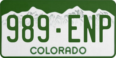 CO license plate 989ENP