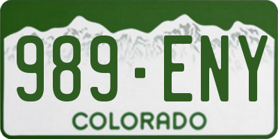 CO license plate 989ENY