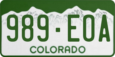 CO license plate 989EOA