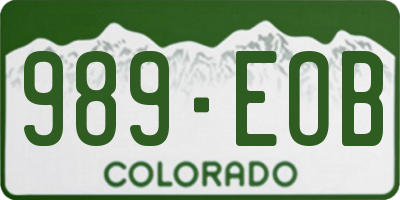 CO license plate 989EOB