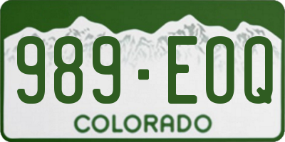CO license plate 989EOQ