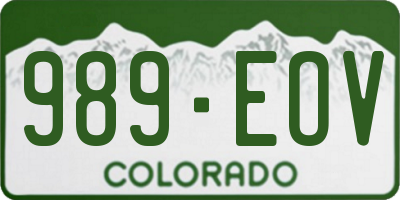CO license plate 989EOV
