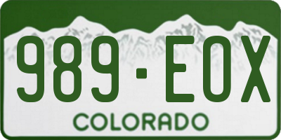 CO license plate 989EOX