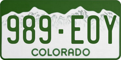 CO license plate 989EOY