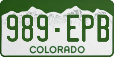 CO license plate 989EPB