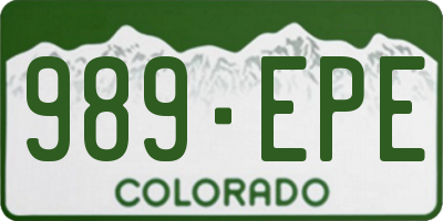 CO license plate 989EPE