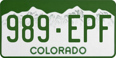 CO license plate 989EPF