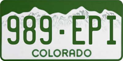CO license plate 989EPI