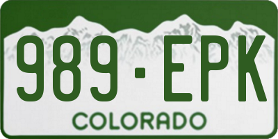 CO license plate 989EPK