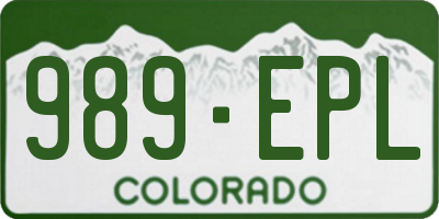 CO license plate 989EPL
