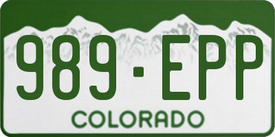 CO license plate 989EPP
