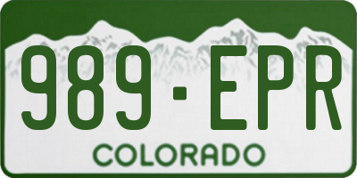 CO license plate 989EPR