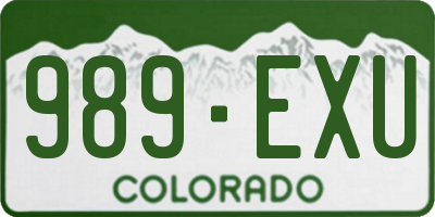 CO license plate 989EXU
