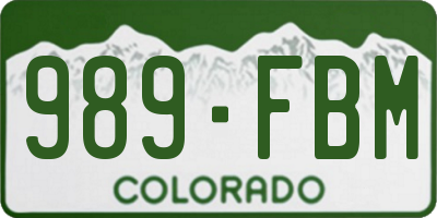 CO license plate 989FBM
