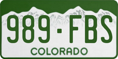 CO license plate 989FBS