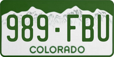 CO license plate 989FBU