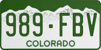CO license plate 989FBV