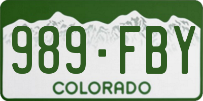 CO license plate 989FBY