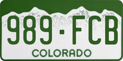 CO license plate 989FCB