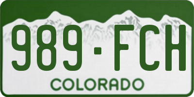 CO license plate 989FCH