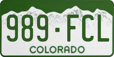 CO license plate 989FCL