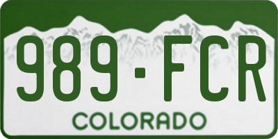CO license plate 989FCR