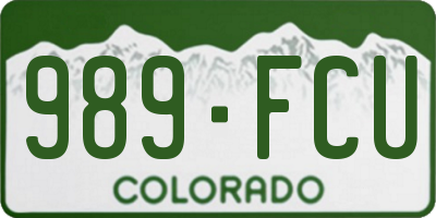 CO license plate 989FCU