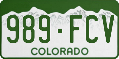 CO license plate 989FCV