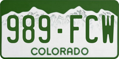 CO license plate 989FCW