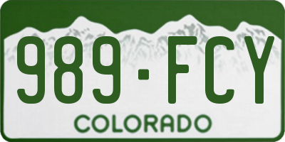 CO license plate 989FCY