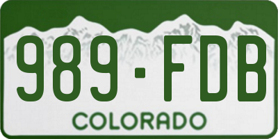 CO license plate 989FDB