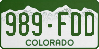 CO license plate 989FDD