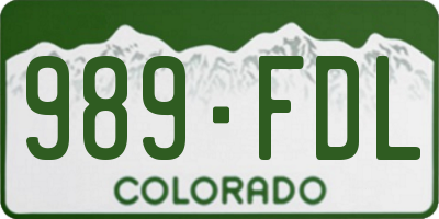 CO license plate 989FDL