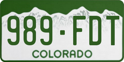 CO license plate 989FDT