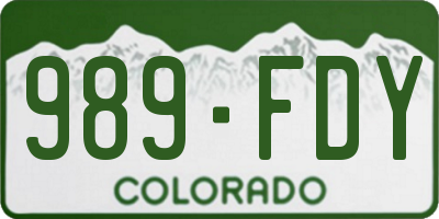 CO license plate 989FDY