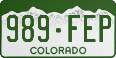CO license plate 989FEP