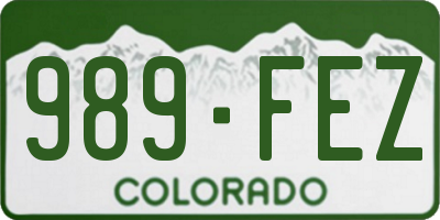 CO license plate 989FEZ